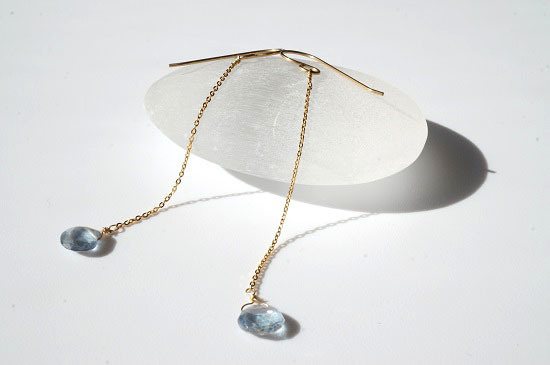 blue topaz・long pierced earrings