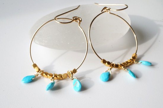 sleeping beauty・circle pierced earrings
