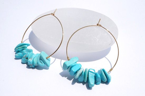 sleeping beauty・circle pierced earrings